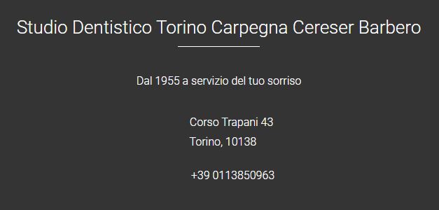 STUDIO DENTISTICO CARPEGNA CERESER BARBERO - Corso Trapani 43 Torino