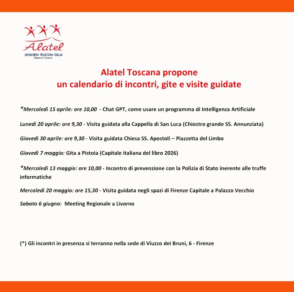 Attività Alatel Aprile Maggio 2026