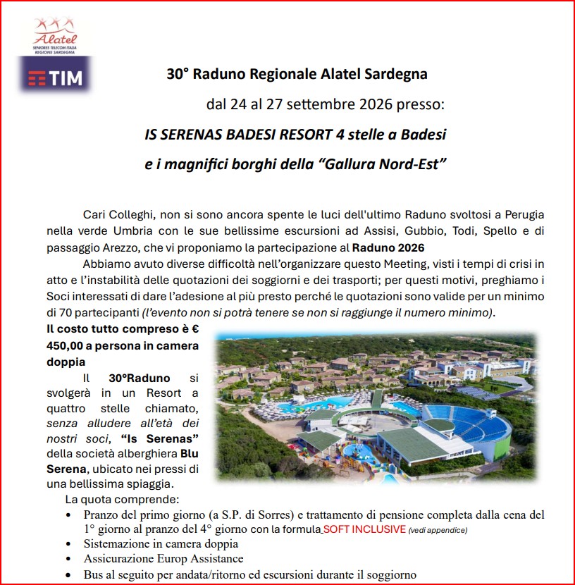 30° Raduno Regionale Alatel Sardegna